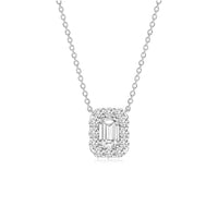 Emeraldcut Halo Necklace