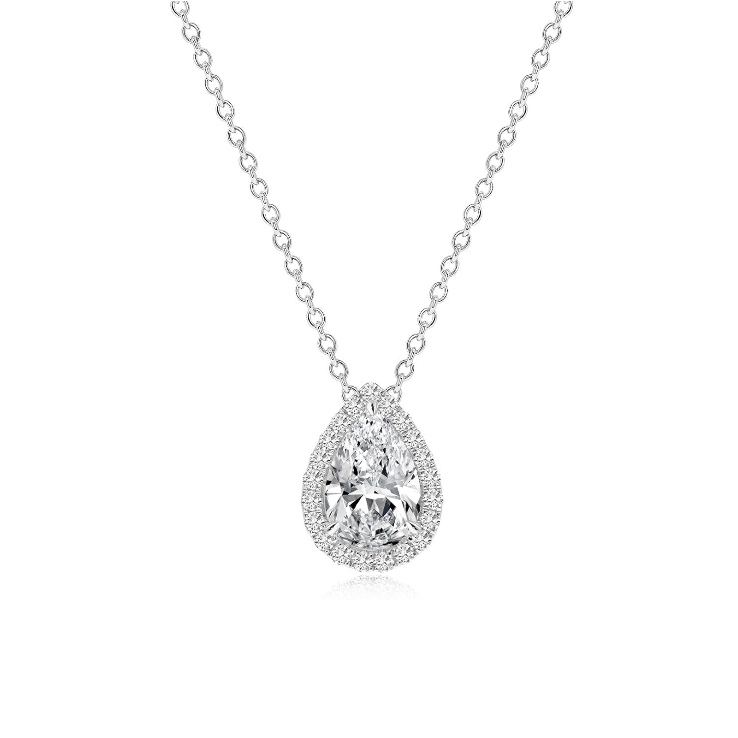Pearshape Pave Halo Pendant