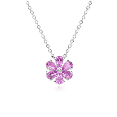 Fleurpearshape Pinksapphire Necklace