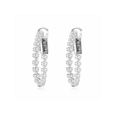 Heartshape Diamond Hoop Earrings