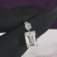 Emerald & round  Solitaire Pendant