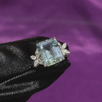 Marquise Flower Aquamarine Ring