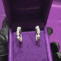 Pearl & Diamond Hoop Earrings