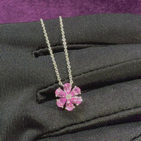 Fleurpearshape Pinksapphire Necklace
