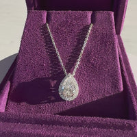 Pearshape Pave Halo Pendant