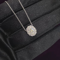 Ovalcut Halo Necklace