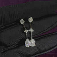 Triple Diamond Drop Earrings