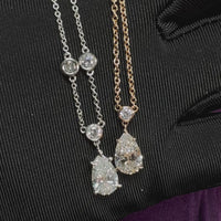 Pearshape rondelle-chain Drop Necklace