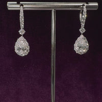 Pearshape Halo Drop Earrings