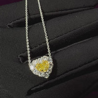 Heartshape Halo Necklace/Yellow