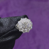 Flower Halo Diamond Ring