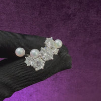 Open Pearl Diamond Ring