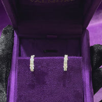 Round & Emerald Cut micro Hoop Earrings
