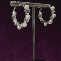 Pearl & Diamond Hoop Earrings