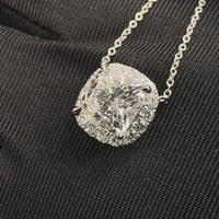 Cushion Brilliant Pave Halo Pendant