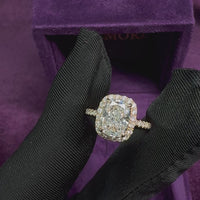 Cushion pave Halo Ring